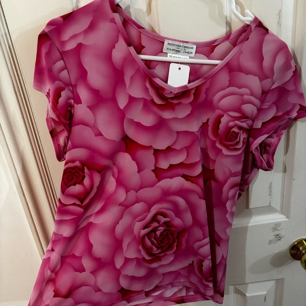 y2k 90s vintage rose pattern t-shirt